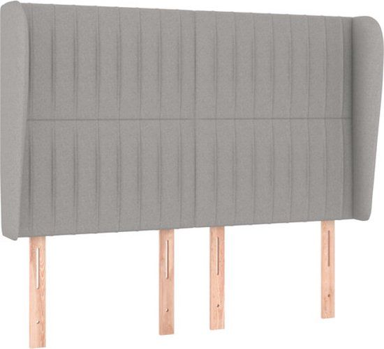 vidaXL Hoofdbord - Stof - Lichtgrijs - 147x23x118/128 cm