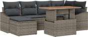 vidaXL Tuinbank Set 7 st Grijs Poly rattan