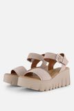 Tamaris Sandalen met sleehak taupe Suede - Dames - Maat 39