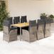 Prolenta Maison Exclusive Tuinset voor buiten, 9-delig, met kussens, grijs, van gevlochten polyraan