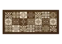 BIANCHERIAWEB Antislip keukentapijt, wasbaar, keukenloper, 55 x 80 cm, bruin majolica-design