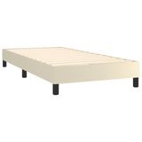 vidaXL Boxspring met matras kunstleer crèmekleurig 90x200 cm