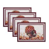 Elrene Home Fashions Autumn Heritage Turkije Engineered Placemats, Set van 4, 33 x 49 cm