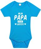 Bellatio Decorations Mijn papa is de liefste tekst baby rompertje blauw jongens - Kraamcadeau - Babykleding 80
