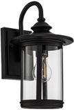Lindby Wandlamp buiten - 1licht - Aluminium, glas - H: 33.4 cm - E27 - zwart, helder