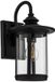 Lindby Wandlamp buiten - 1licht - Aluminium, glas - H: 33.4 cm - E27 - zwart, helder