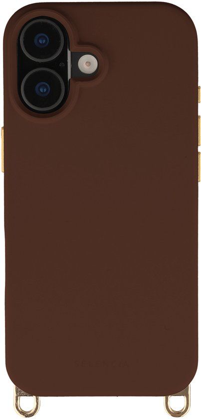 Selencia Rivièra MagSafe Backcover met afneembare haakjes voor de Apple iPhone 17 - Choco Brown