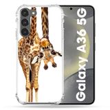 Cokitec Samsung Galaxy A36 5G hoesje witte giraffe dier