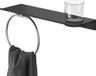 Geesa Leev planchet 40 cm met handdoekring, zwart / RVS geborsteld