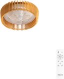 Create WIND CRAFT Plafondventilator 20W stil Ø58cm richtingsschoepen met LED verlichting - Wit / Licht hout