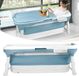 Merkloos Baignoire pliable pour adultes - Portable, peu encombrant avec rouleaux de massage - Bleu/Blanc
