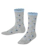 FALKE Ditsy Flowers K SO katoen, fantasiepatroon, 1 paar sokken, uniseks, kinderen, 1 stuk, Grijs (Lt. Heather 3223)