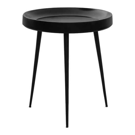 Lewis & Loft Bijzettafel Luus - FSC® Mangohout - Rond ø46 cm - Zwart