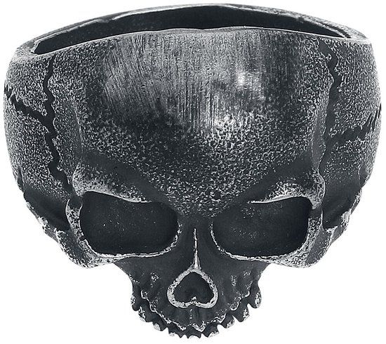 etNox hard and heavy etNox Skull Head Heren Ring - zilverkleurig