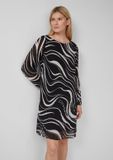 s.Oliver BLACK LABEL damesjurk zwart met zebraprint