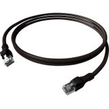 EasyLan DualBoot PushPull IP20 patchkabel, Cat.6A (Klasse EA), S/FTP, zwart, 2 m