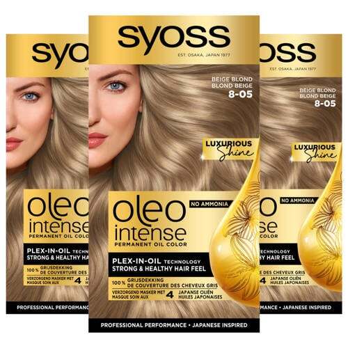 Syoss Syoss Oleo Intense haarkleuring - voordeelverpakking - 8-05 Beige Blond