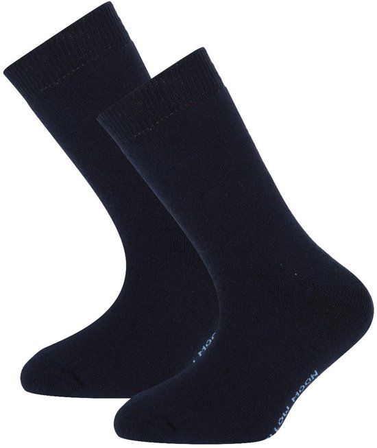 Sockshouse Yellowmoon 2-paar Badstof kinder sokken - Warme winter kinder sokken - Huissokken - Bedsokken - Maat 34 - Blauw