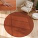 Paco Home Tapis Salon Rond 160 cm Cuivre Polyester Court Poil Lavable Antidérapant Uni Moderne
