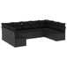 vidaXL 9-delige loungeset met kussens, polyrattan, zwart