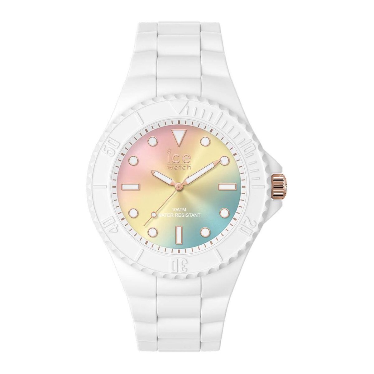 Ice-watch Ice Watch ICE generation - Sunset rainbow 019153 Horloge - Siliconen - Wit - Ø 40 mm