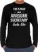 Bellatio Decorations Awesome Secretary - T-shirt lange mouwen zwart heren M