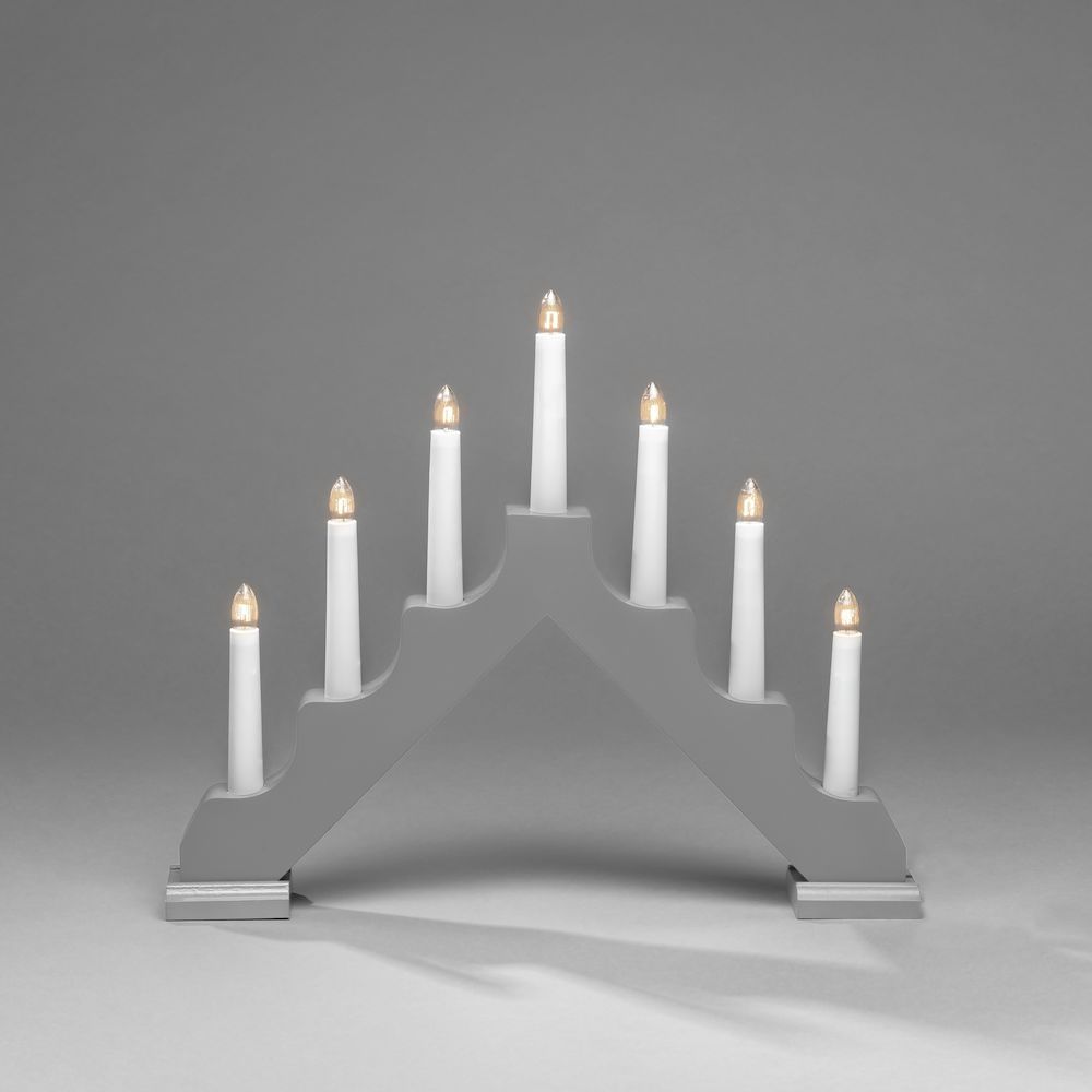 KONSTSMIDE 3979-310 Candlelight - Grijs - 7 Lampen - 33cm