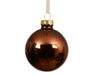 Decoris boule de noël 8cm en verre, couleur marron 1 pièce