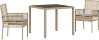 Bol Tuin eettafelset 3 pcs Beige polyrattan