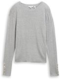 Tom Tailor Pull en maille avec détails boutonnés - Taille S - gris argenté chiné moyen