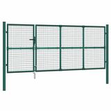 vidaXL Tuinhek van gaas, groen, 350x125 cm, gegalvaniseerd staal