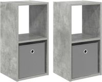vidaXL Nachtkastje 2 stuks Beton Grijs 30,5 x 27 x 59,5 cm Bewerkt hout
