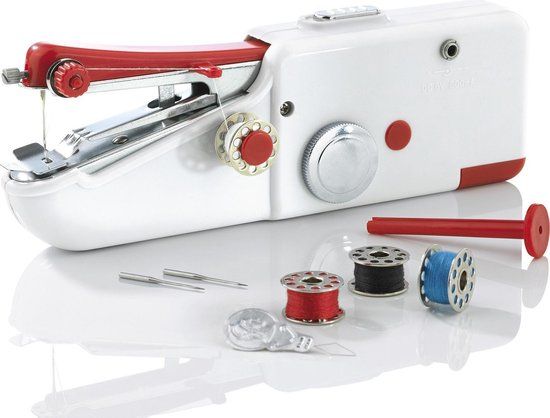 EASYMAXX Mini Naaimachine - Hand naaimachine - Wit/Rood