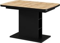 Vicco Eettafel Fenaro, Goudkleurig Eiken/Zwart, 120-160 x 80 cm