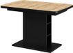 Vicco Eettafel Fenaro, Goudkleurig Eiken/Zwart, 120-160 x 80 cm