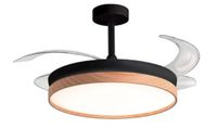 BEL AIR HOME - Cosmos Plafondventilator - DC-motor & Uitklapbare Vleugels - LED Licht 36W, 3 Lichttemperaturen - Afstandsbediening & Wintermodus - Stil & Elegant - Zwart, Metaal & Policarbonato