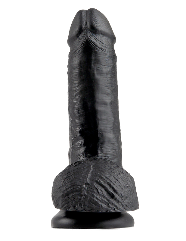 King Cock 7 Inch With Balls Black