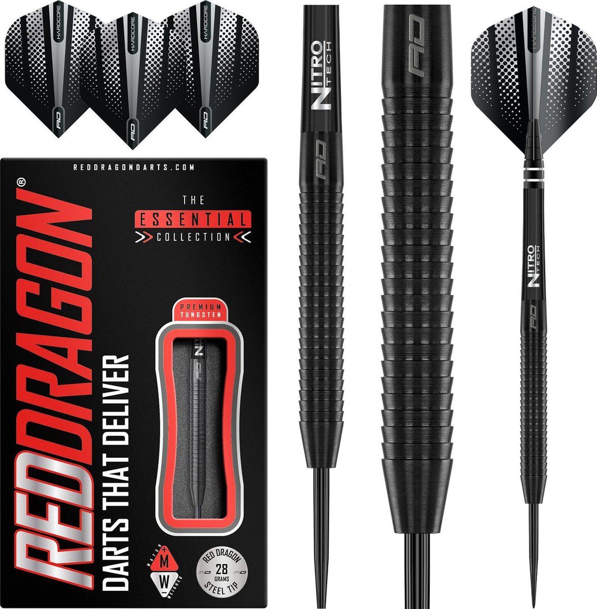 Red Dragon Razor Edge Zwart Steeltip Dartpijlen - 28 gram