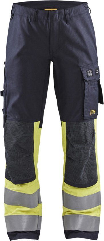 Blåkläder Multinorm dameswerkbroek Inherent met stretch 7187-1512 - Marine/High Vis Geel - C48