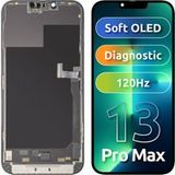 MP Apple Écran avec Touchscreen MP compatible avec iPhone 13 Pro Max, avec Cadre, Version Soft OLED FHD 120Hz Diagnostic, Noir