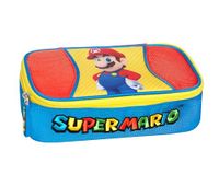 Franco Cosimo Panini Super Mario - Officiële Super Mario pennenetui voor kinderen en meisjes, ovaal, ideaal voor het opbergen van schrijfwaren, met praktische ritssluiting, 22 x 7,5 x 11 cm