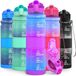 Unyqoos® Tritan Gourde, sans BPA, étanche, 500ml/1L, gazeuse, Marqueur de temps, Infuseur à fruits, Enfants, École, Sport