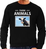 Bellatio Decorations Shoppartners Bv Dieren foto sweater Koe - Zwart - Heren - XXL