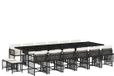 vidaXL Ensemble de jardin 17 pièces avec coussins poly rotin noir