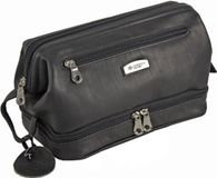 HAROLD'S Leren Toilettas Country Toilet Bag Black Zwart