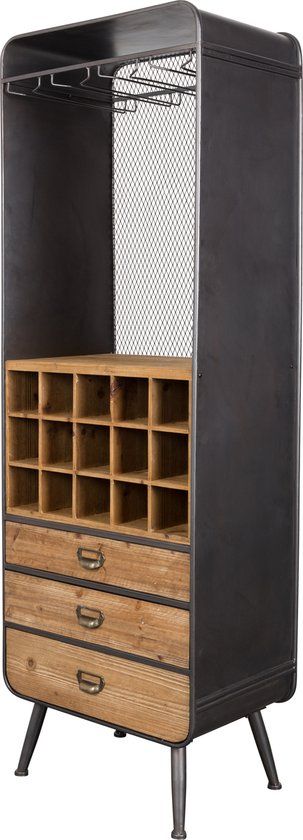 Dutchbone Vino Wijnkast/ Drankkast - Bruin - 170 cm