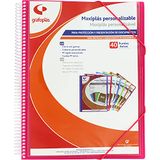 Grafoplás 39844054 Maxi-plastic map met spiraalbinding, 40 hoezen, roze, 30,8 x 24 x 20 cm