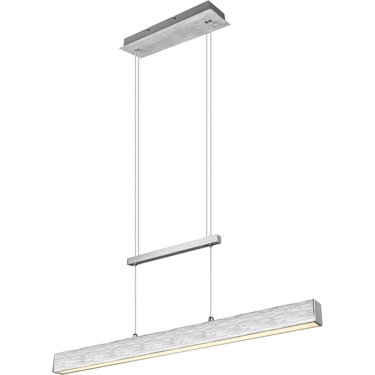 BES LED Trion Parola Up and Down Hanglamp - 31W - Warm Wit 3000K - Dimbaar - Rechthoek - Mat Grijs - Aluminium