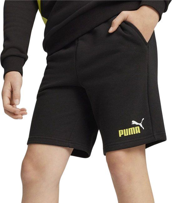 PUMA ESS+ 2 Col Shorts TR B - Kinderen - Zwart/Lime Sheen - Maat 164 - Lente/Zomer 2024
