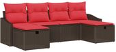vidaXL Tuinbank - Set - 6 - st - poly - rattan
